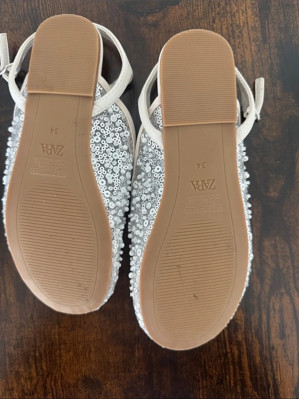 Zara SEQUIN SLINGBACK BALLET FLATS